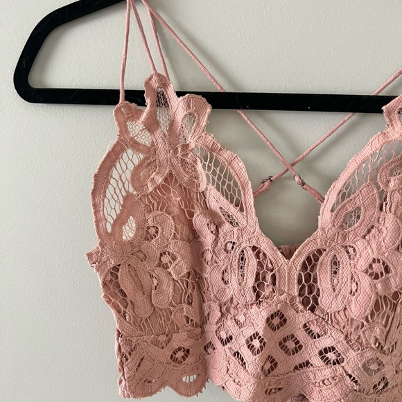 Free People Adella Embroidered Lace Cotton-Blend Bralette XS NWT - Picture 4 of 7